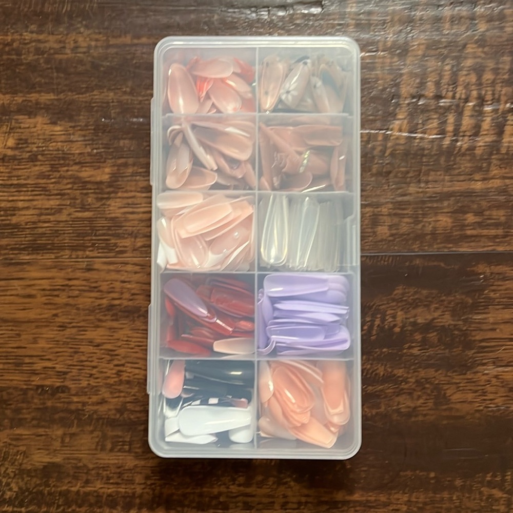 huge fake nail bundle with case - all different colors, sizes, patterns, lengths